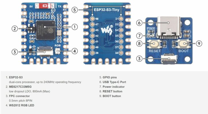 SP32 S3 Tiny Kit Devices Onboard