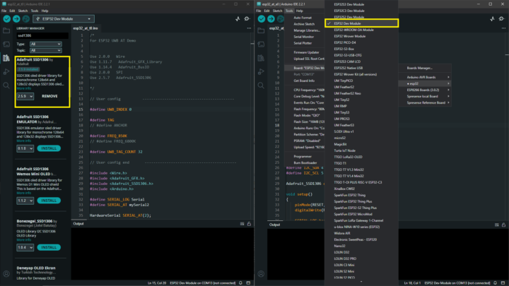 DW3000 UWB board - Installing required library in Arduino IDE.