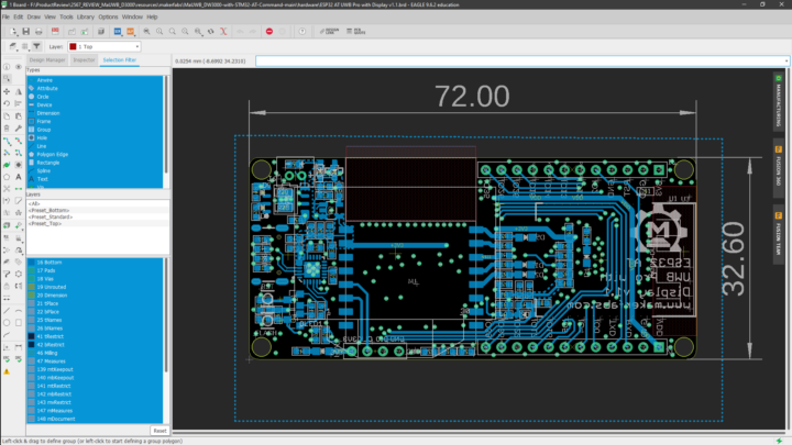 mauwb dw3000 st hardware pcb bottom layer