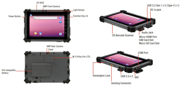 AAEON RTC 1010RK rugged tablet specifications