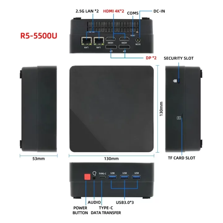 Cheap Ryzen 5 5500U mini PC specifications