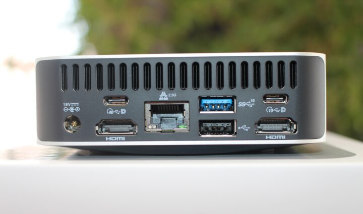 GEEKOM A8 mini PC rear panel