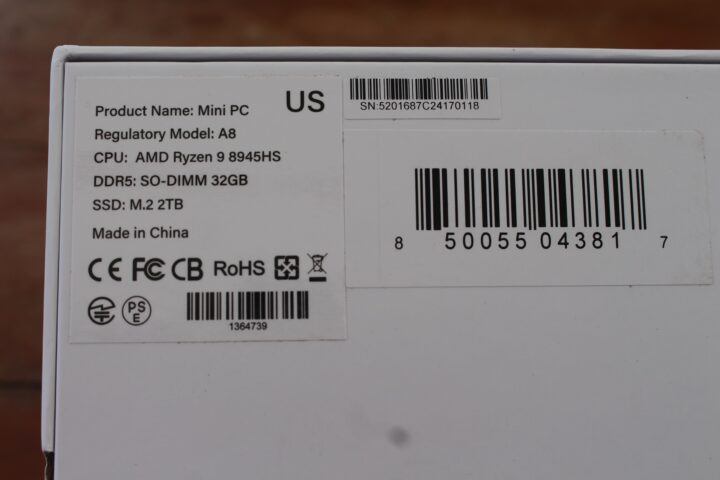 GEEKOM package AMD Ryzen 9 8945HS mini PC specifications