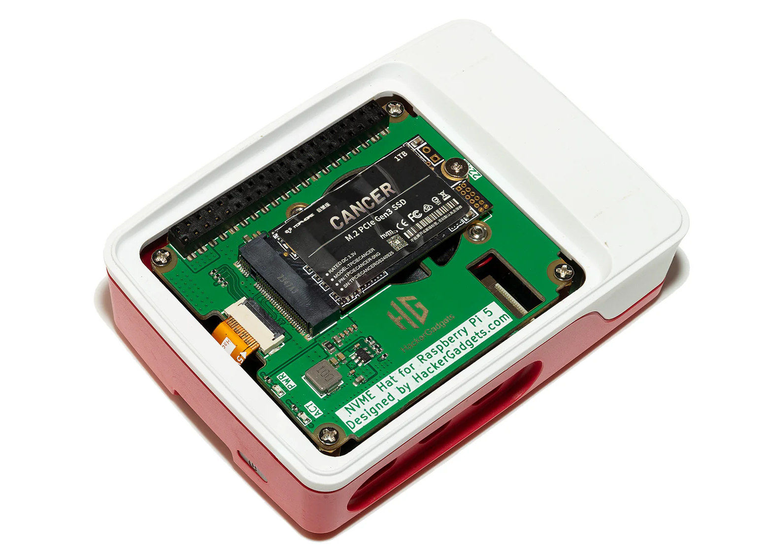 HackerGadgets NVME Hat for Raspberry Pi 5