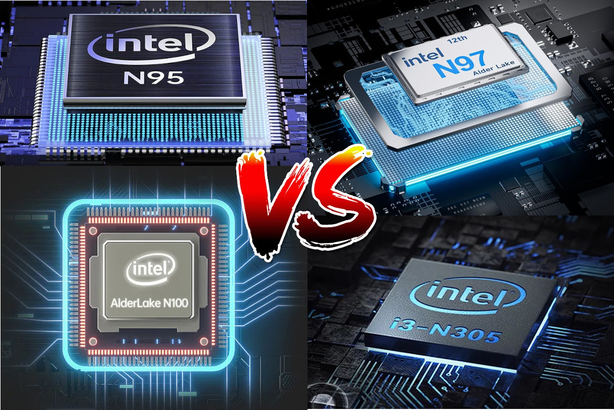 Intel N95 vs N97 vs N100 vs Core i3 N305 benchmarks