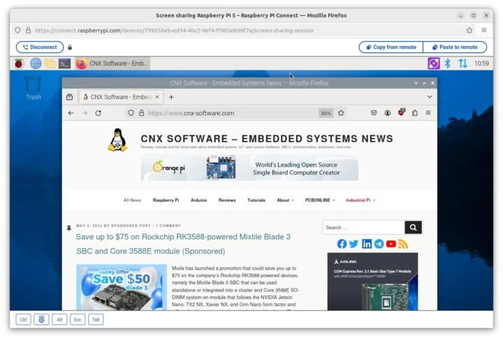Raspberry Pi 5 Remote Access CNX Software