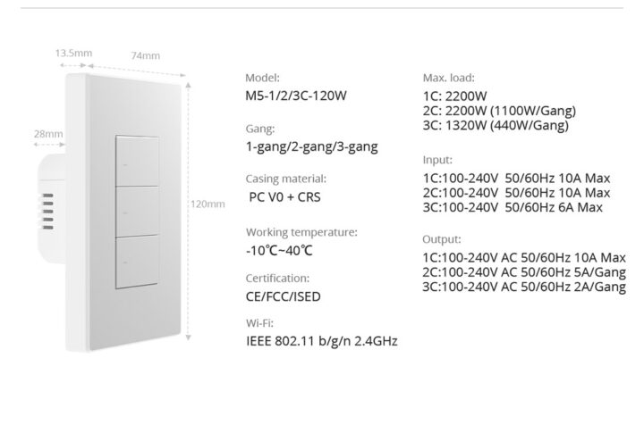 SONOFF M5 (Matter) Specification2