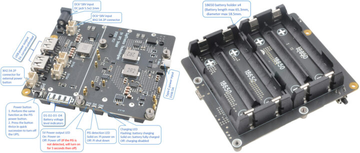 SupTronic Raspberry Pi 5 18650 Battery UPS HAT Specificatiosn
