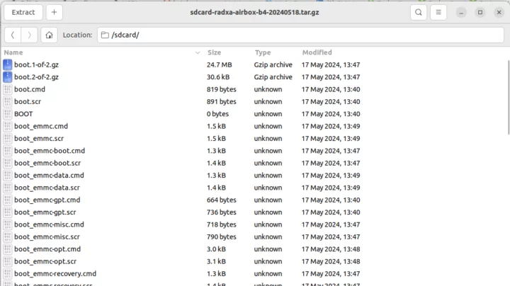 sdcard radxa airbox b4 image
