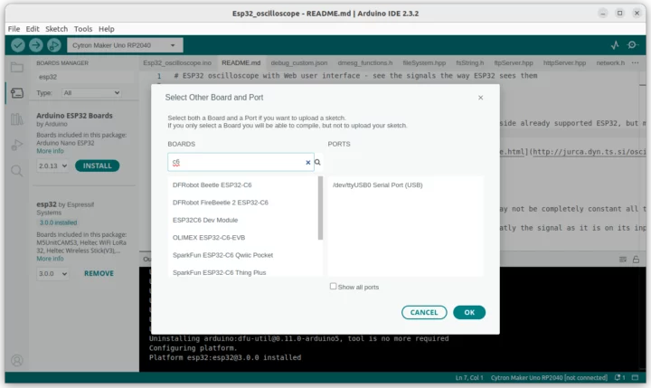 Arduino IDE ESP32-C6 boards
