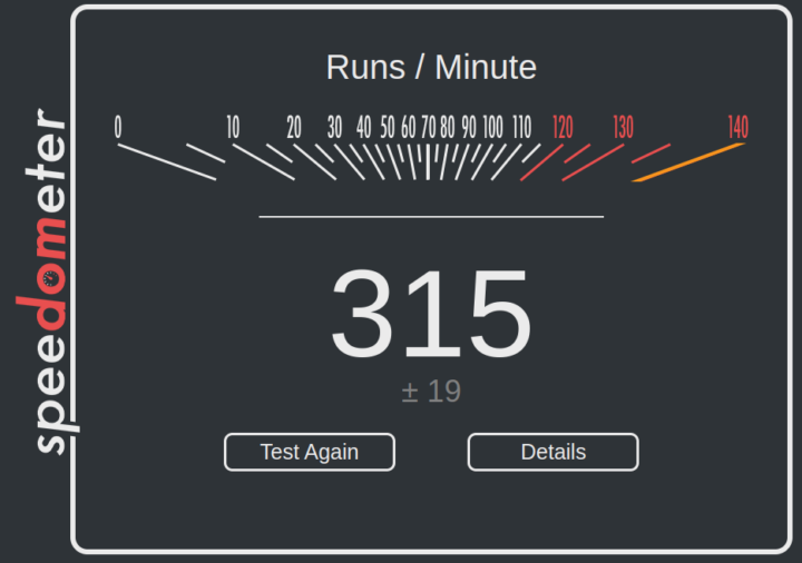 GEEKOM A8 Linux Speedometer 2.0 Google Chrome