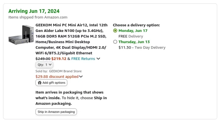 GEEKOM Mini Air12 mini PC coupon code