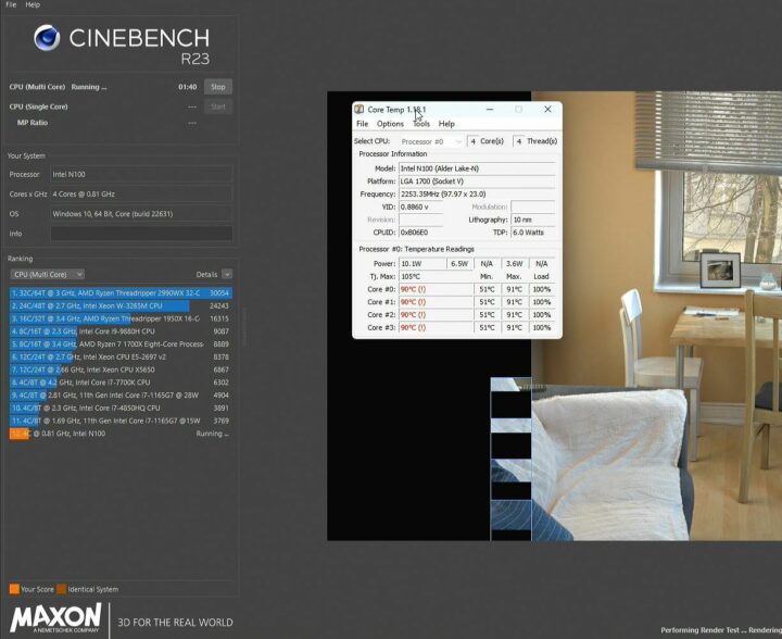 LattePanda mu active cooling cinebench