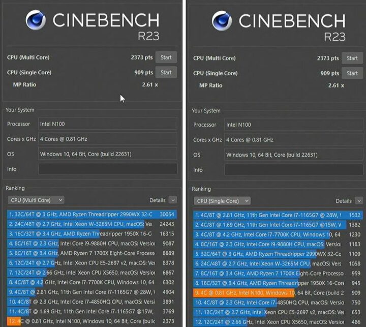 LattePanda mu active cooling cinebench multicore result