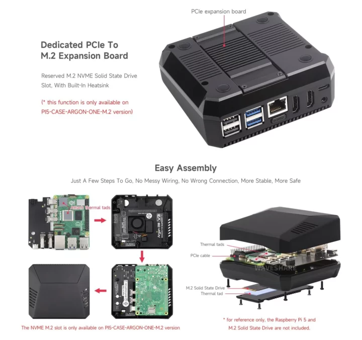 Raspberry Pi 5 case NVMe SSD