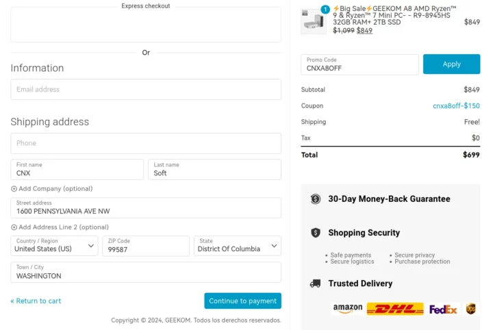 GEEKOM A8 CNX Software coupon code