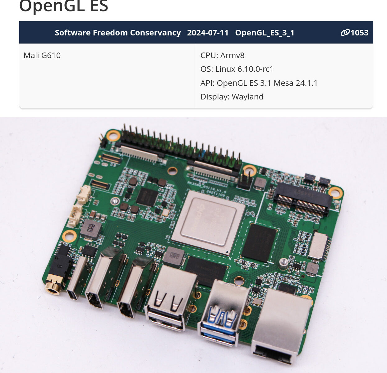 Panthor OpenGL ES 3.1 conformance Mali G610