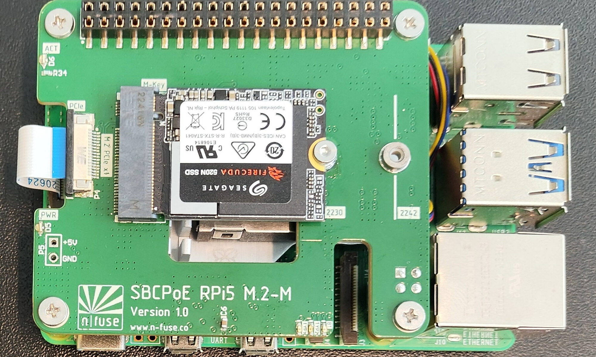Raspberry Pi PoE HAT M2 socket