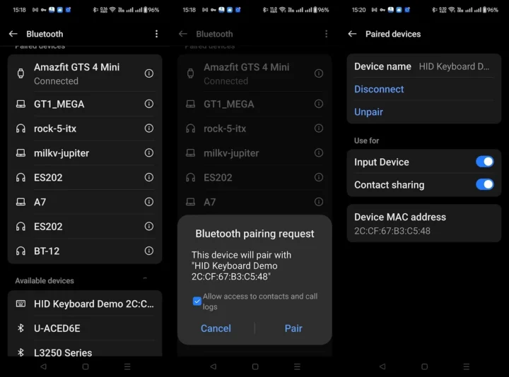 Raspberry Pi RP2350 Bluetooth HID Keyboard Demo