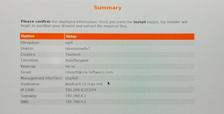 Proxmox VE Installation Summary