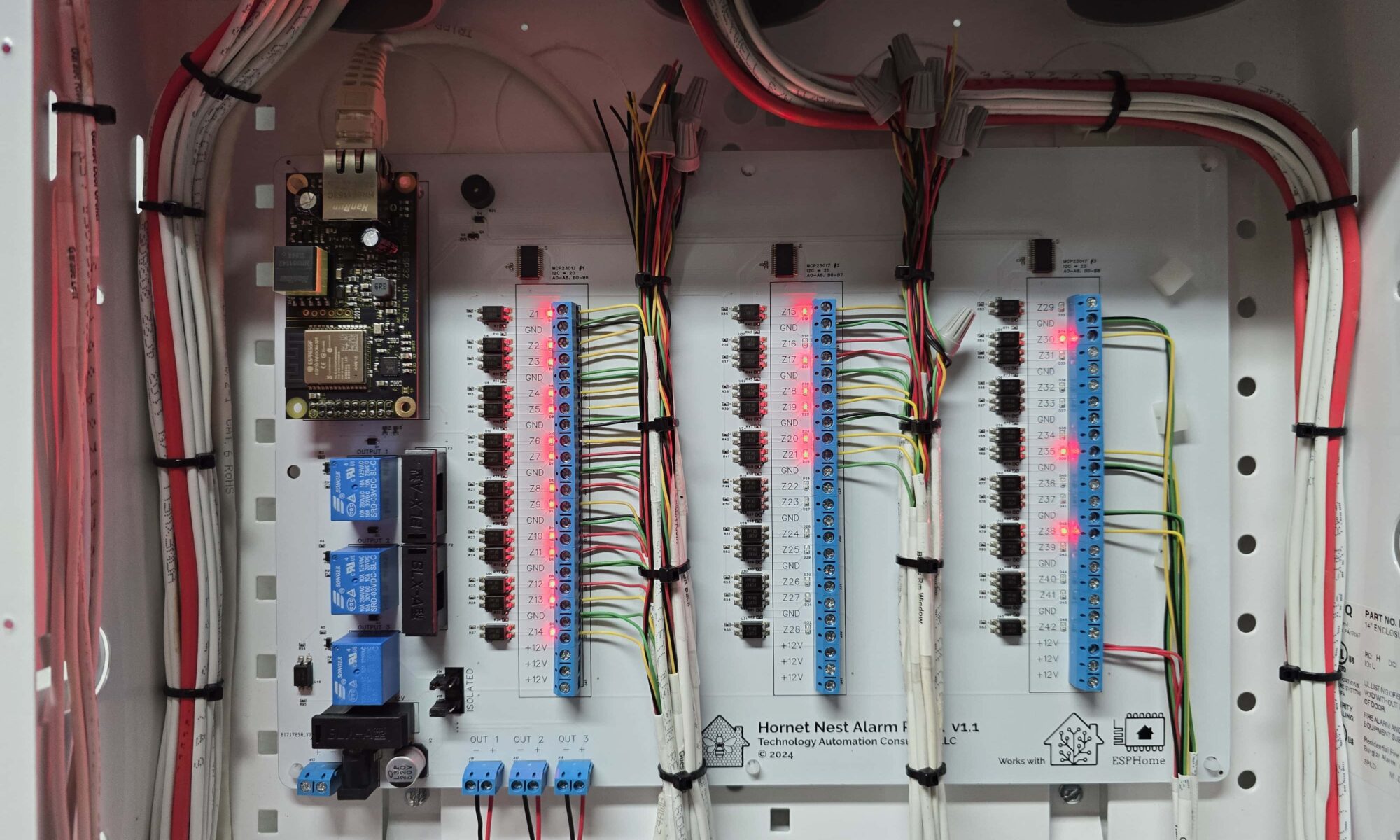 Hornet Nest home security panel in operation