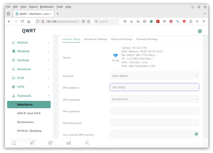 iKOOLCORE R2 Max OpenWrt LAN IPv4 address