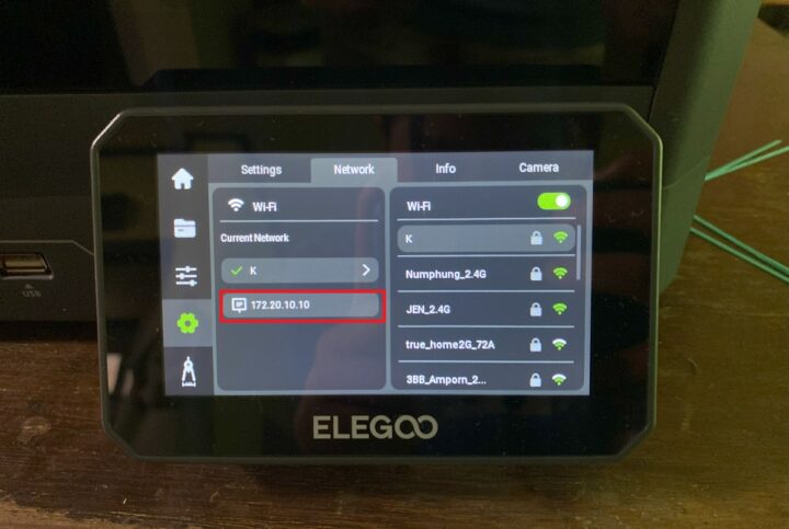 ELEGOO Centauri Carbon WiFi Network selection