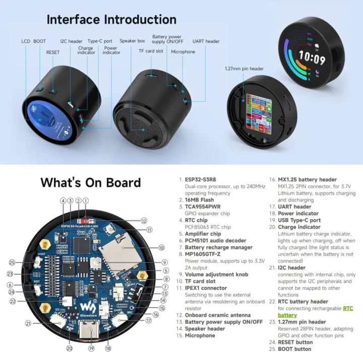 ESP32-S3-Touch-LCD-1.85C specifications