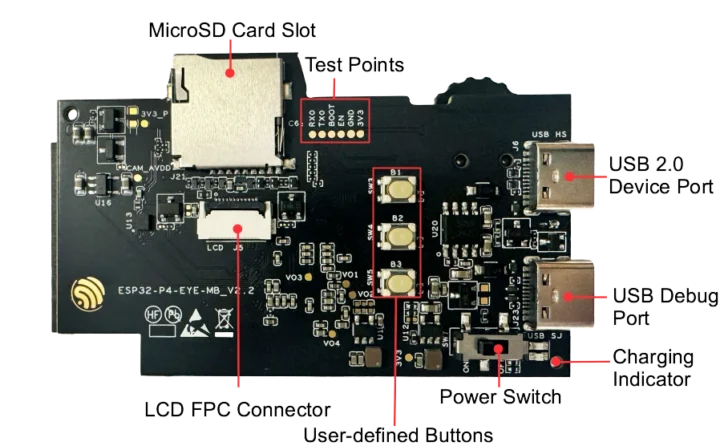 ESP32-P4-EYE-MB board