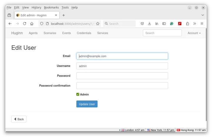 Edit User Credentials