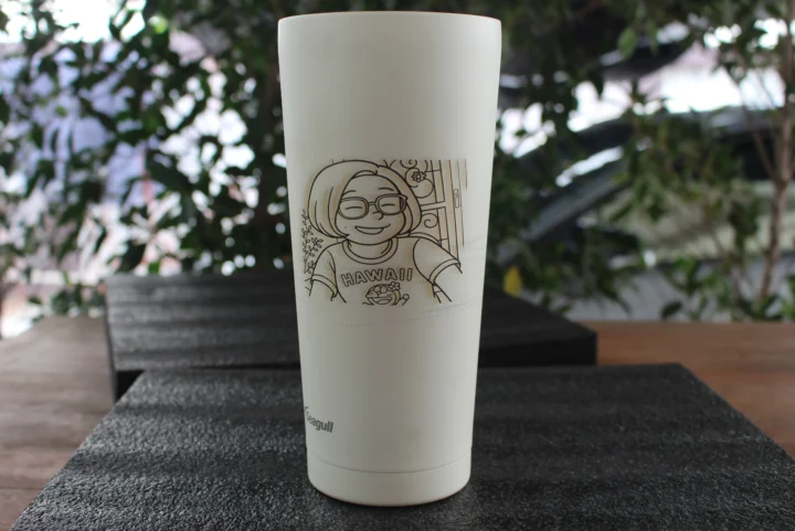 LaserPecker LP5 Rotary Extension Stainless Steel Tumbler using fiber laser