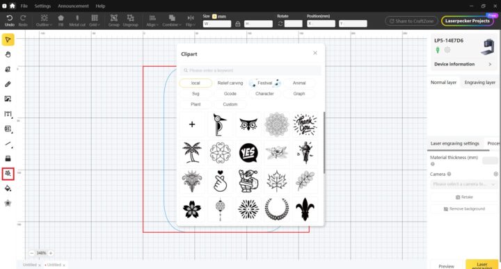 LaserPecker LP5 review LDS software Clipart