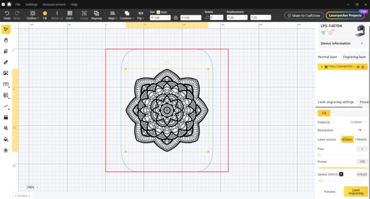 LDS software Fill layer setting