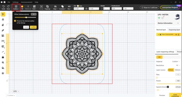 LDS software Outline setting