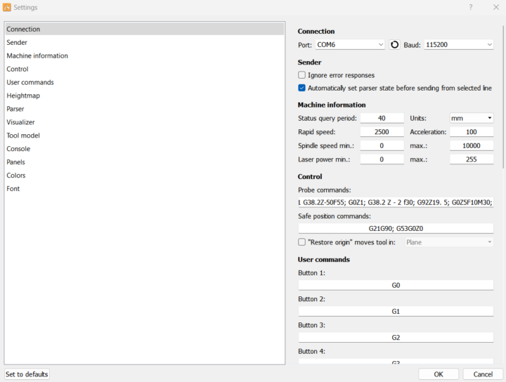 TwoTrees TTC6050 CNC Router Candle Software Setting