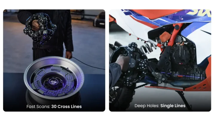 3D scanner 30 cross lines vs single lines