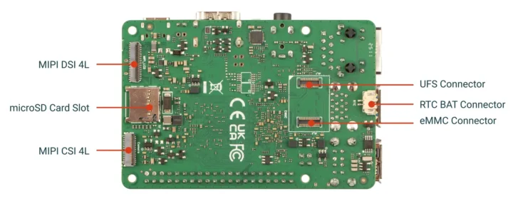Radxa ROCK 4D eMMC UFS connectors