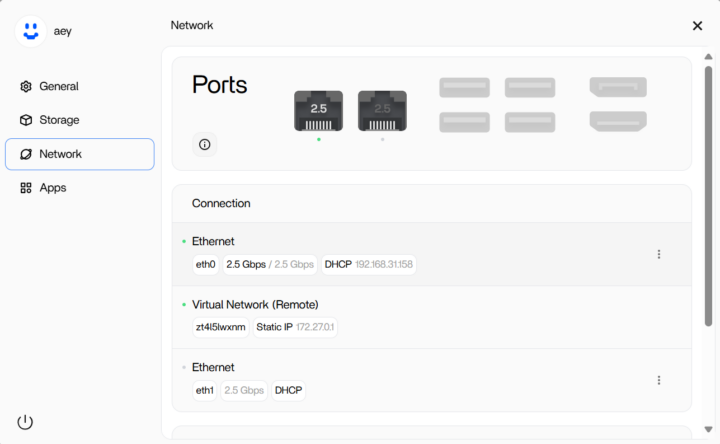 ZimaOS Network