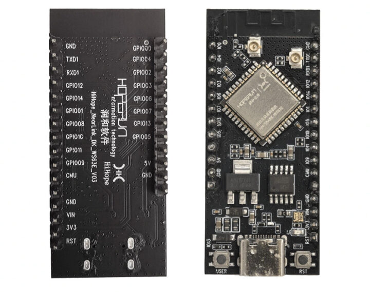 HiHope_NearLink_DK_WS63E_V03 dev board top and bottom