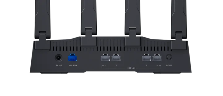 Tri-band WiFi 7 router with five 2.5GbE ports