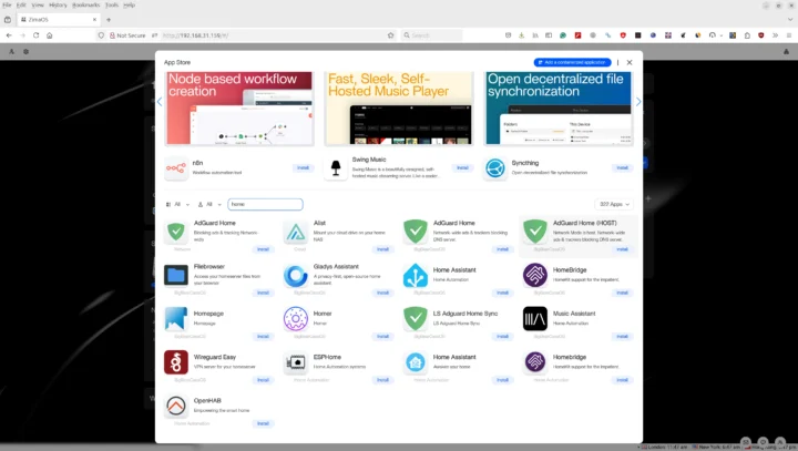 ZimaOS App Store Home