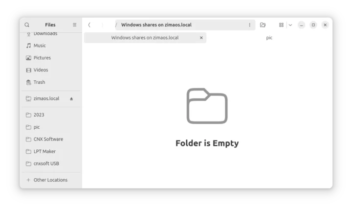 ZimaOS File Sharing Folder Empty