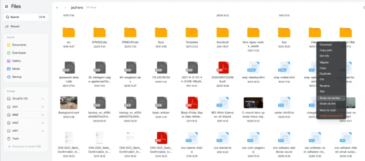 ZimaOS Share Via SAMBA