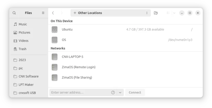 ZimaOS remote file access
