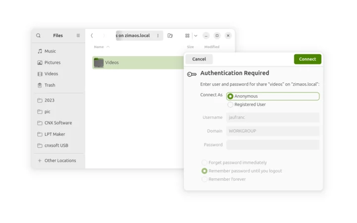 Zimaboard 2 samba share authentication